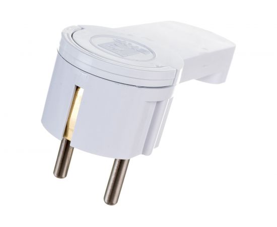 Угловая плоская вилка EKF белая СТЕЛС 16А 250В PRO AVYF16-10-r 