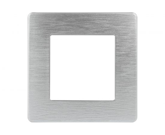 Рамка для розеток и выключателей ЭРА Серия 12 12510103 на 1 пост, Сатин, алюминий Б0052501 