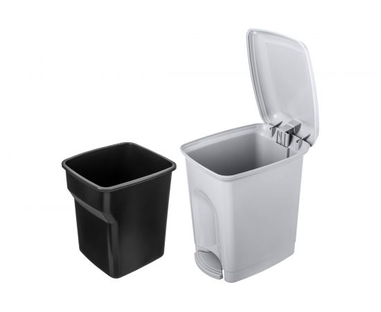 Педальный контейнер для мусора Бытпласт 7л светло-серый 431202630 – изображение 2