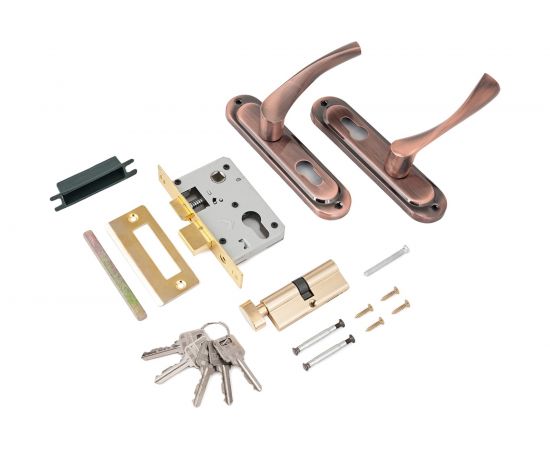 Врезной замок Стандарт с/руч 103/50B вертушка AC старая медь 4 848 – изображение 2