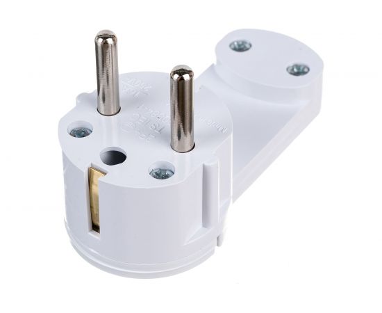 Угловая плоская вилка EKF белая СТЕЛС 16А 250В PRO AVYF16-10-r – изображение 3