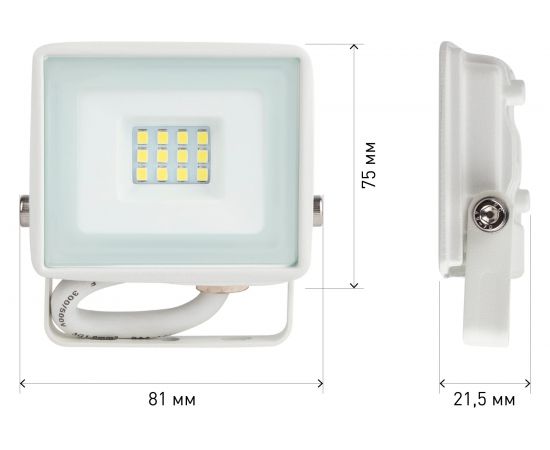 Светодиодный уличный прожектор ЭРА LPR-023-W-65K-010 10Вт 6500K 800Лм белый Б0054639 – изображение 3