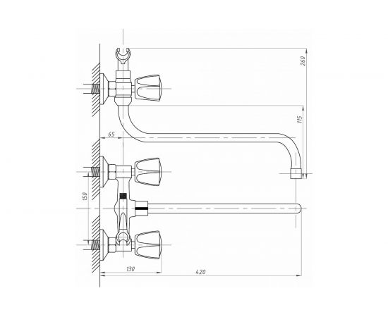 Смеситель для ванны с душем FAUZT тип См-ВУДРНШлА FZs-511-17 – изображение 4