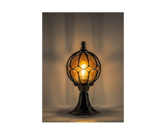 Садово-парковый светильник, круглый на постамент 60W 230V E27, черное золото Feron PL3704 11364 – изображение 4