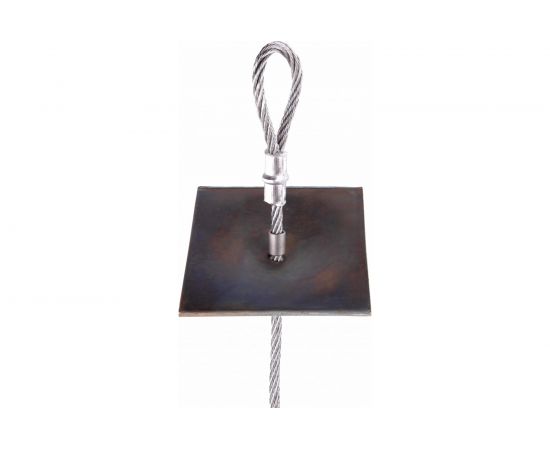 Комплект ДТРД анкер грунтовый ДБ88-сталь, трос D-6 мм, L-1.5 м, металлическая пластина 100x100 мм БП-00003229 – изображение 4