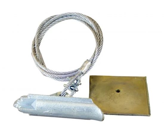Комплект ДТРД анкер грунтовый ДБ88-сталь, трос D-6 мм, L-1.5 м, металлическая пластина 100x100 мм БП-00003229 – изображение 5