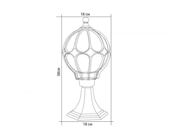 Садово-парковый светильник, круглый на постамент 60W 230V E27, черное золото Feron PL3704 11364 – изображение 5