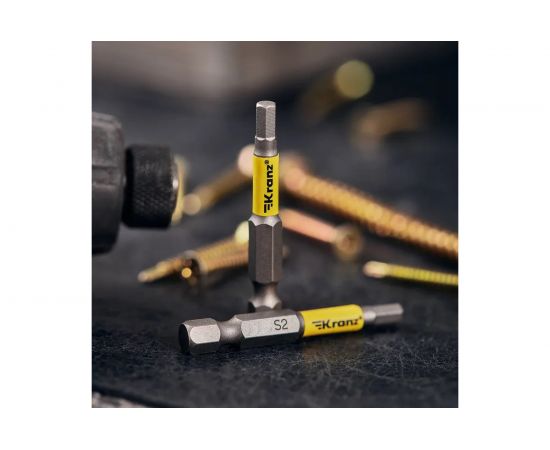 Бита шестигранная (2 шт; HEX3x50 мм; сталь S2) для шуруповерта KRANZ KR-92-0421-1 – изображение 5