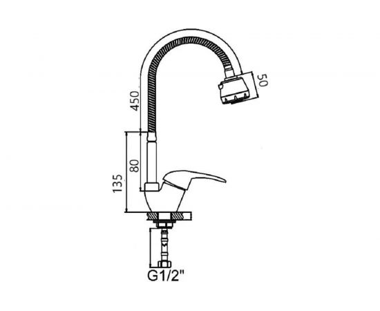 Смеситель для кухни WISENT с гибким изливом и режимом душ W5325 – изображение 6