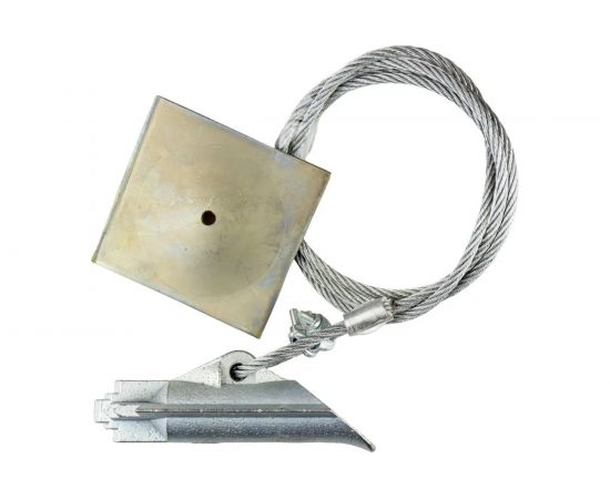 Комплект ДТРД анкер грунтовый ДБ88-сталь, трос D-6 мм, L-1.5 м, металлическая пластина 100x100 мм БП-00003229 – изображение 6