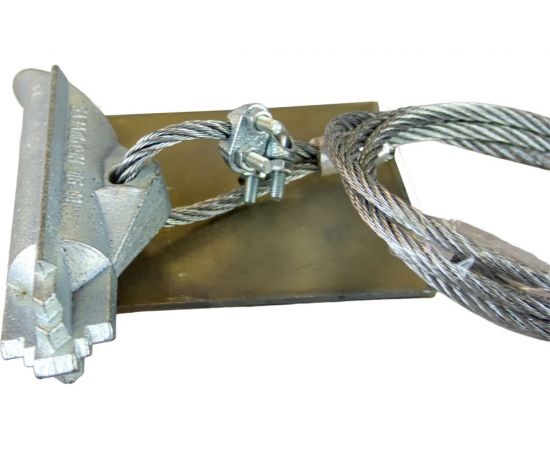 Комплект ДТРД анкер грунтовый ДБ88-сталь, трос D-6 мм, L-1.5 м, металлическая пластина 100x100 мм БП-00003229 – изображение 7