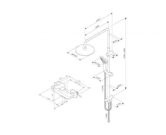 Набор: душевая система, смеситель для душа AM.PM, X-Joy хром F40885A24 – изображение 8