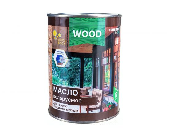 Колеруемое масло для террас и садовой мебели FARBITEX (дымчато-серый; 0.9 л) 4300009097 