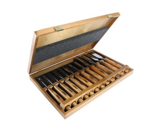 Набор из 12 резцов с деревянной ручкой в коробке NAREX Profi 868100 