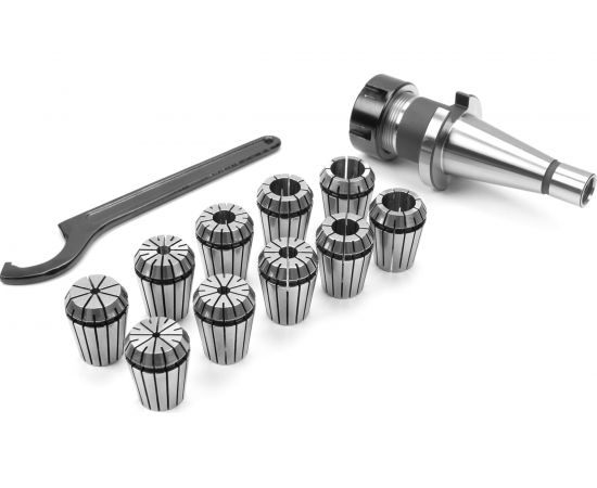 Патрон цанговый 40 с набором цанг ER25 10 шт, 3-16 мм Micron 108047 