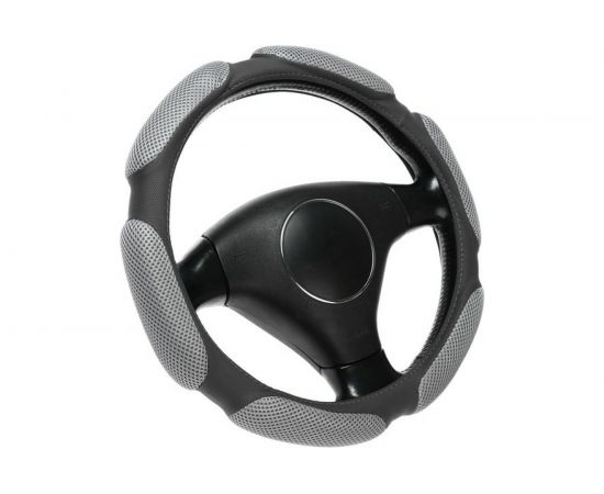 Оплётка на руль TORSO анатомическая, 6 подушек, размер 38 см, серый 2494446 