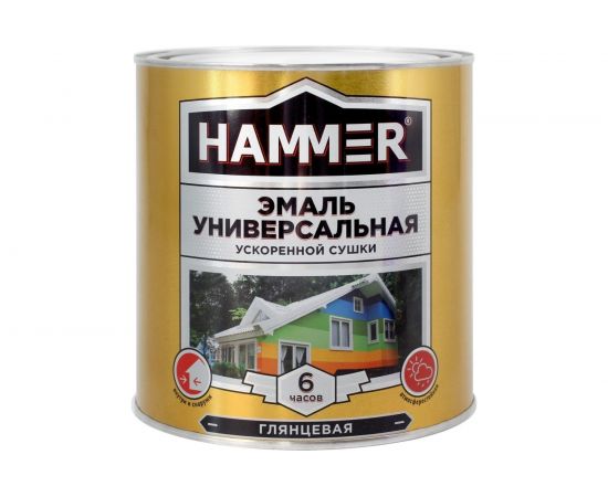 Универсальная эмаль ускоренной сушки HAMMER глянц. зеленая 2,7 кг ЭК000135044 