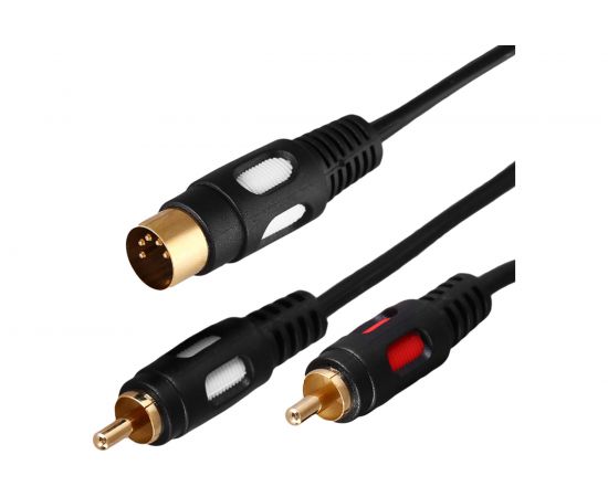 Кабель REXANT DIN 5 Pin - 2 RCA 1,5 м Gold 17-2512 