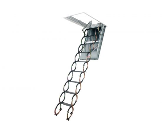 Металлическая огнестойкая лестница FAKRO LSF 70х90 см, высота 300 см 860133 