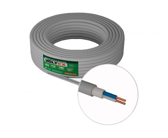 Кабель Voltex NYM-O 2х2.5 серый, 50м VX0214 