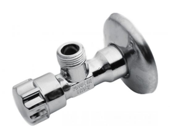 Угловой вентильный кран Tiemme с розеткой, 1/2""х3/8"", хром 2950013 