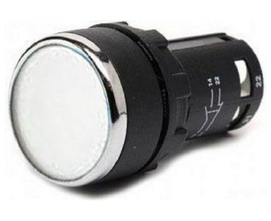 Нажимная кнопка Emas моноблочная, 22 мм, IP 40, 1НО белая MB100DB 