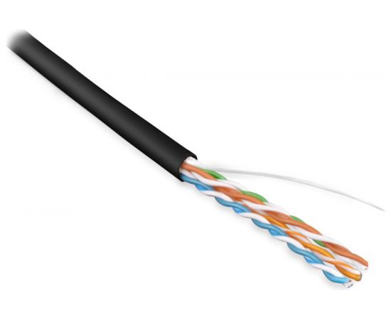 Кабель Hyperline UUTP4-C5E-S24-IN-LSZH-BK-100 (100 м) витая пара, неэкранированный, U/UTP, категория 5e, 4 пары (24 AWG), одножильный (solid), LSZH, нг(А)-HF, -20C – +75C, черный - гарантия: 