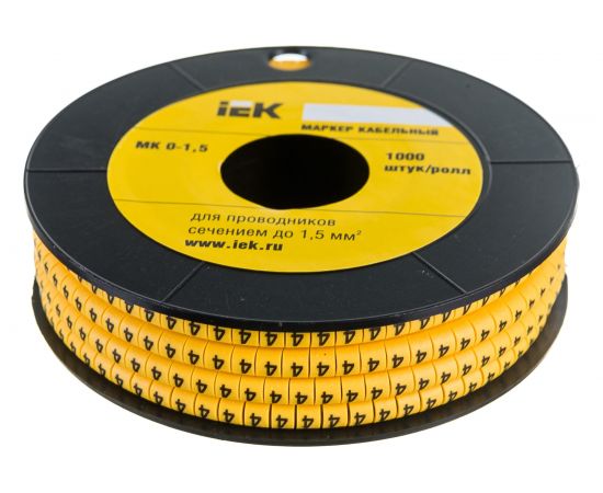 Маркировочное кольцо IEK 0-1.5мм, 4, МК, 1000шт/ролл UMK00-4 