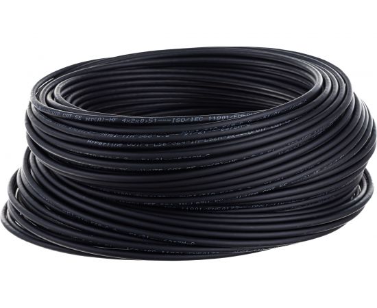 Кабель Hyperline UUTP4-C5E-S24-IN-LSZH-BK-100 (100 м) витая пара, неэкранированный, U/UTP, категория 5e, 4 пары (24 AWG), одножильный (solid), LSZH, нг(А)-HF, -20C – +75C, черный - гарантия: – изображение 2