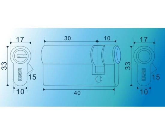 Цилиндровый механизм MSM перф. ключ-ключ, C 40 мм 30/10 PB 7614 – изображение 2