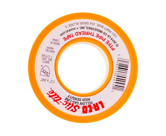 Лента-фум с тефлоном LA-CO Slic-Tite для газа, желтая, 12,5 мм, 6,6 м 44094 – изображение 2