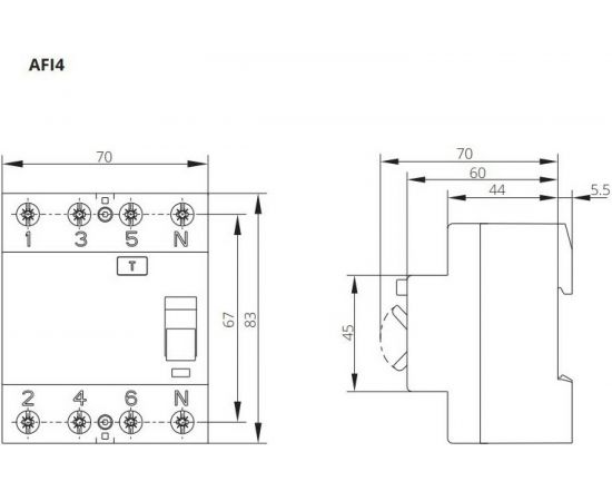 Устройство защитного отключения Iskra AFI4-25/0.3 УТ-00019662 – изображение 2
