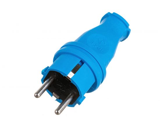 Силовая прямая вилка TP Electric каучук синий 16A, 240В, IP44 3101-301-0900 – изображение 2