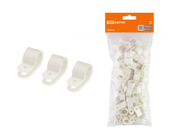 Нейлоновая крепежная скоба TDM СКН-6 белая 100 шт SQ0514-0202 – изображение 2