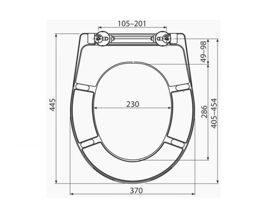 Сиденье для унитаза Alca Plast A604 универсальное softclose, дюропласт 00038691 – изображение 2