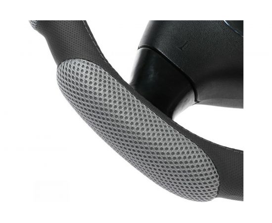 Оплётка на руль TORSO анатомическая, 6 подушек, размер 38 см, серый 2494446 – изображение 3