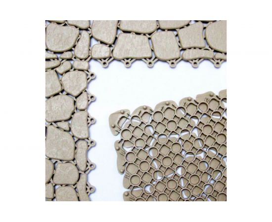 Покрытие для бассейнов, саун, бань ПластФактор SENSOR AQUA STONE (10х340х340 мм; Ral 1019; 12 шт) 4630027111623 – изображение 3