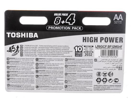 Алкалиновый элемент питания Toshiba LR6 3453 – изображение 3