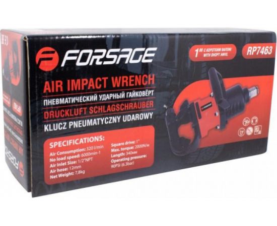 Ударный пневмогайковерт с коротким валом, реверсом и регулировкой усилия Forsage 1 F-RP7463 50502 – изображение 3