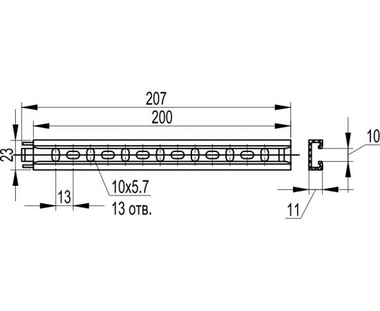 Направляющая для крепления держателей DKC 20шт 51400 – изображение 4