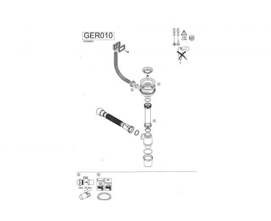 Мойка из нержавеющей стали WISENT с PVD-покрытием, с коландером WXS35050B/302644B/GER010 – изображение 5