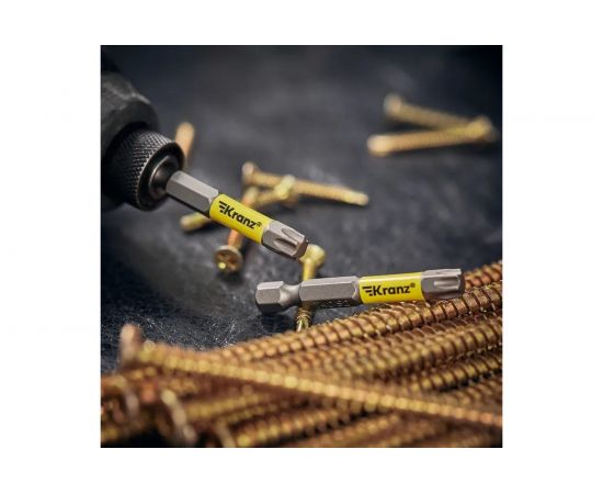 Бита Torx (2 шт; T40x50 мм; сталь S2) для шуруповерта KRANZ KR-92-0431-1 – изображение 5