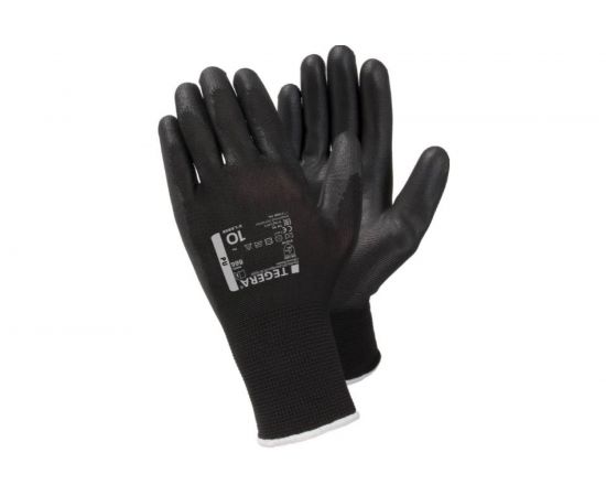 Перчатки из синтетического материала TEGERA обливные, с полиуретаном МБС, цвет черный, размер 10 866-10 