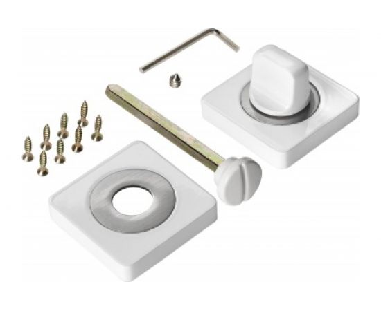 Квадратная завертка к ручкам RENZ (супер белый, никель матовый) INBK 02 SW/SN 