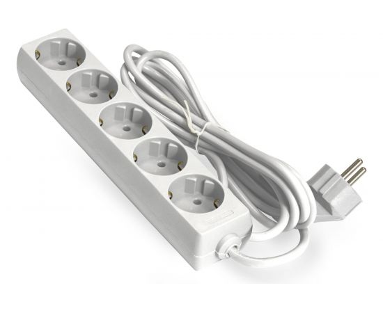 Удлинитель ECE-5-5W 5 евророзеток с заземлением, 5м, белый ExeGate 285827 