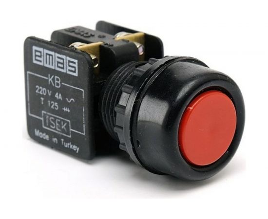 Кнопка Emas водозащитная, красная 1НЗ KB12RK 