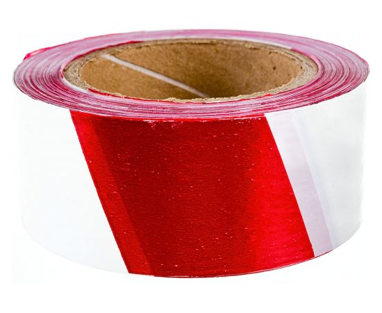 Оградительная сигнальная лента РемоКолор красно-белая, 50 мм х 200 м 49-7-201 
