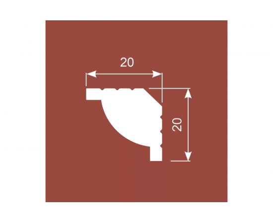 Карниз Cosca decor KX020 20x20 мм, 2000 мм, экополимер СПБ069531 – изображение 2