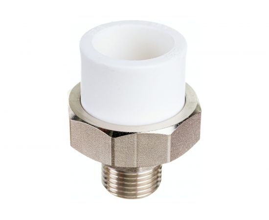 Комбинированная муфта СТМ ПЛАСТ PP-R, разъемная, с наружной резьбой, DN 25х1/2"" CPRM2512 – изображение 2