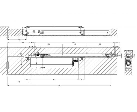 Doorlock Доводчик врезной DL700ITS/M EN2-4 серебристый с регулируемым усилием закрывания, с фиксацией в открытом положении 75565 – изображение 2